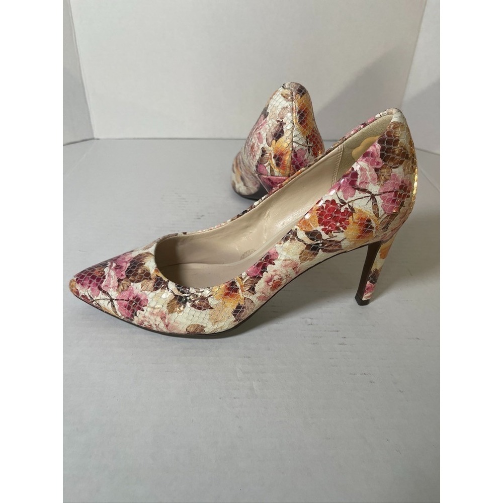 COLE HAAN SNAKE‎ FLORAL PRINT LEATHER POINTED TOE PUMP WOMEN'S US 8.5B SUPER HOT - Picture 9 of 15